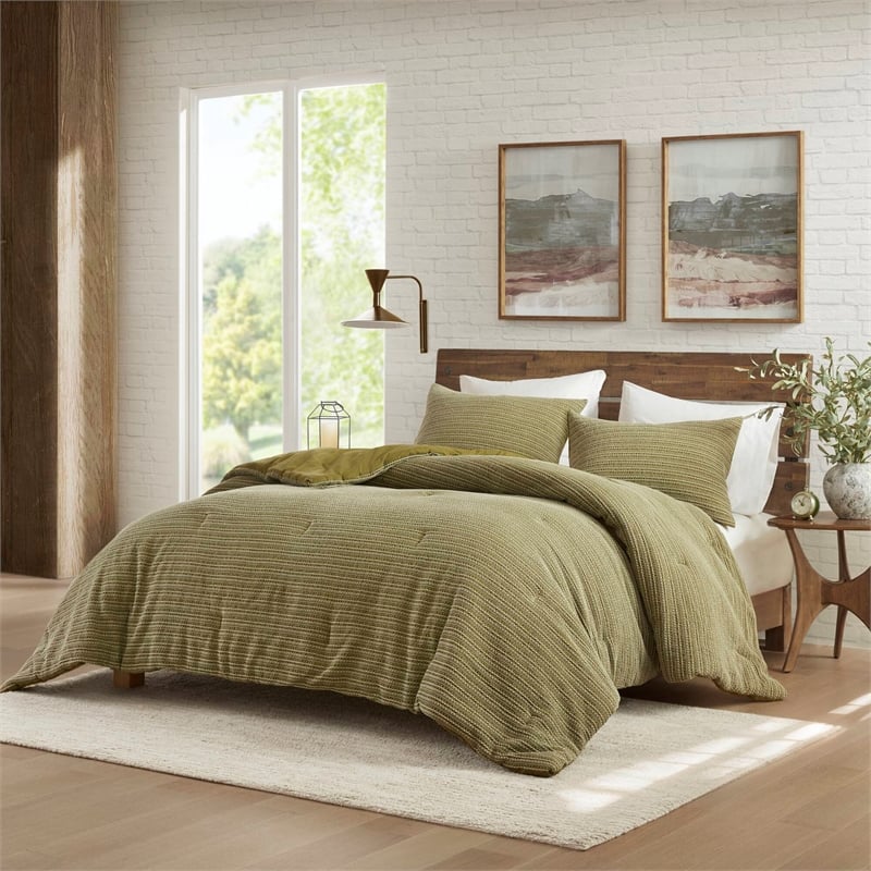 Olliix Woolrich Lyon King/Cal King Comforter Mini Set Cotton in Green