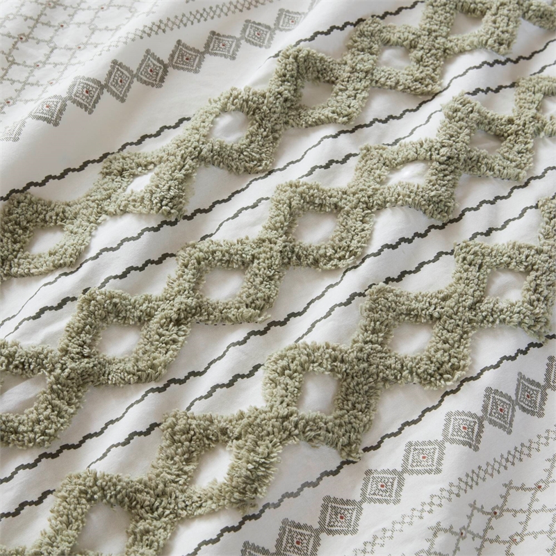 Olliix INK+IVY Imani King/Cal King Comforter Mini Set Cotton in Sage/Ivory