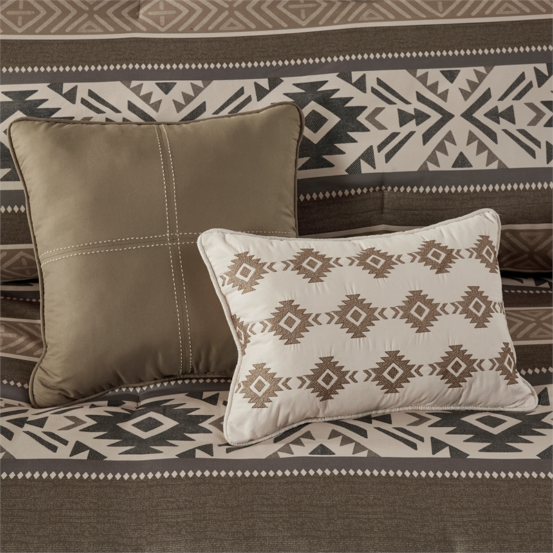 Olliix Madison Park Mariposa King/Cal King Comforter Set Polyester in Brown