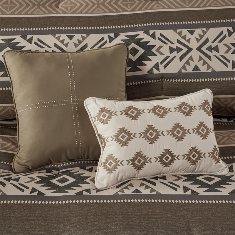 Olliix Madison Park Mariposa Full/Queen Comforter Set Polyester in Brown