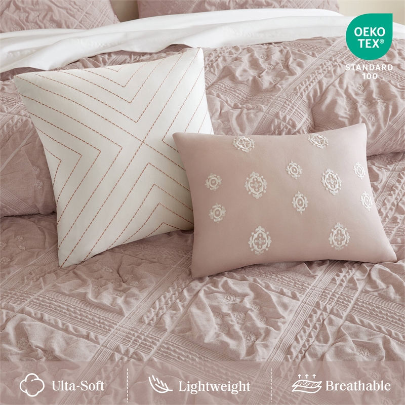 Olliix Madison Park Mona Full/Queen Comforter Set Polyester in Pink