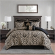 Olliix Madison Park Odette Queen Comforter Set Polyester in Black