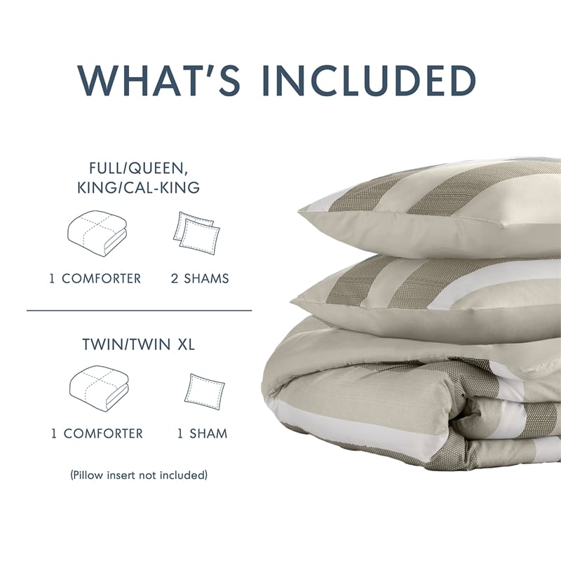 Olliix Regency Heights Blais Full/Queen Comforter Mini Set in Neutral