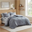 Olliix Super Listing Logan Queen Comforter Set Polyester in Blue/Grey
