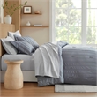 Olliix Super Listing Logan Queen Comforter Set Polyester in Blue/Grey