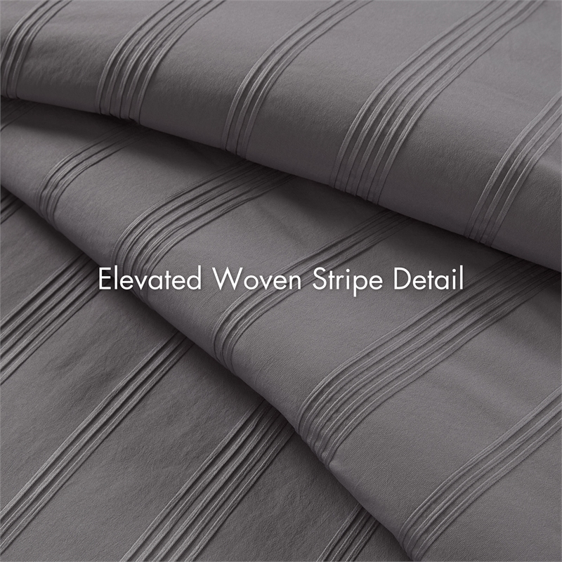 Olliix Super Listing Logan Twin/Twin XL Comforter Set Polyester in Charcoal