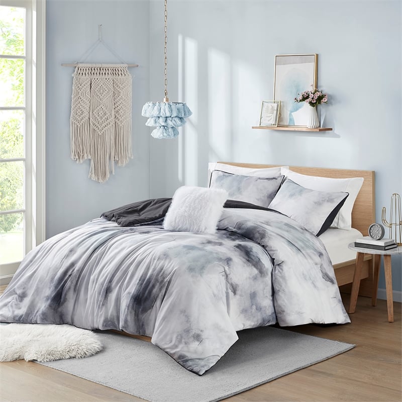 Olliix Intelligent Design Cassiopeia Twin/Twin XL Comforter Set in Charcoal