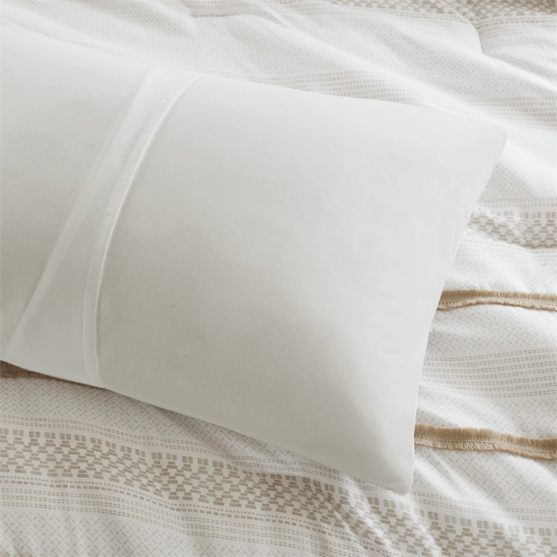 Olliix Madison Park Carolina King/Cal King Comforter Set Polyester in Taupe
