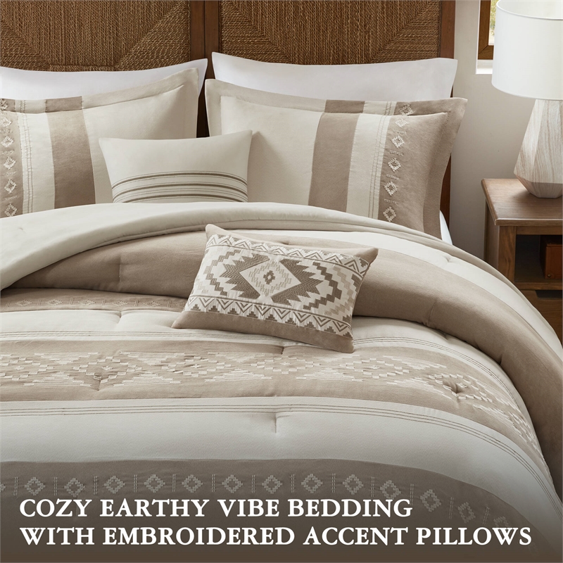 Olliix Woolrich Sutherland Full/Queen Comforter Set Polyester in Taupe