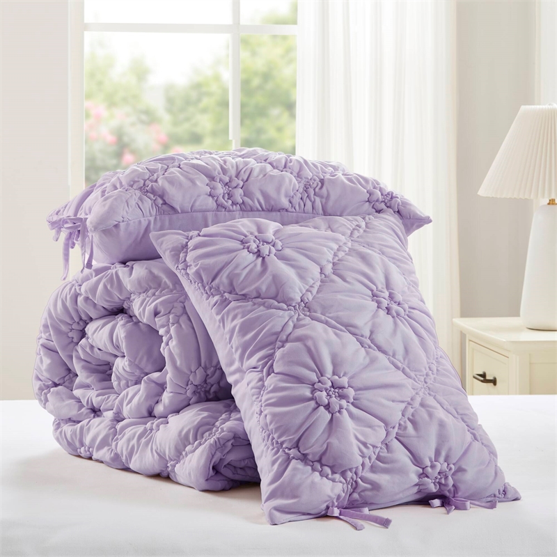 Olliix Intelligent Design Lily Full/Queen Comforter Set Microfiber in Purple