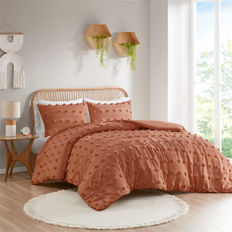 Olliix Intelligent Design Lucy Twin/Twin XL Comforter Mini Set Polyester in Rust