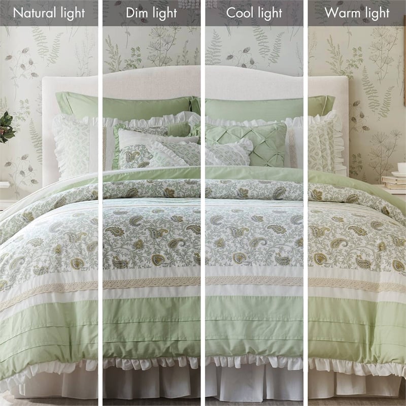 Olliix Madison Park Dawn Cal King Comforter Set Cotton in Sage Green