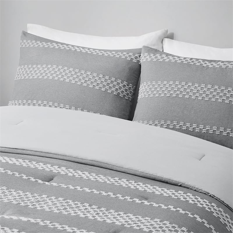Olliix Madison Park Drew King/Cal King Comforter Set Polyester in Gray