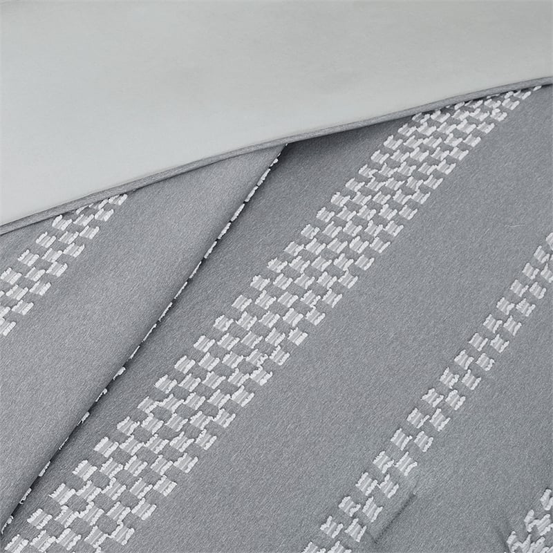 Olliix Madison Park Drew King/Cal King Comforter Set Polyester in Gray