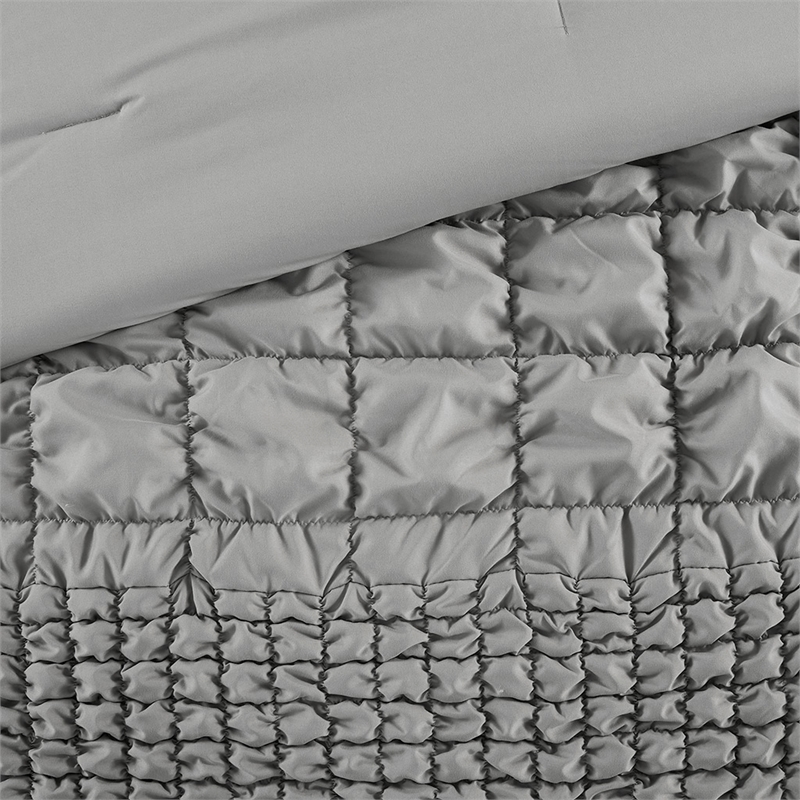 Olliix Madison Park Evelyn Full/Queen Comforter Mini Set Polyester in Grey