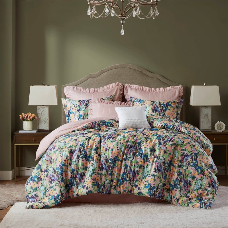 Olliix Madison Park Ophelia Queen Comforter Set Cotton in Multi