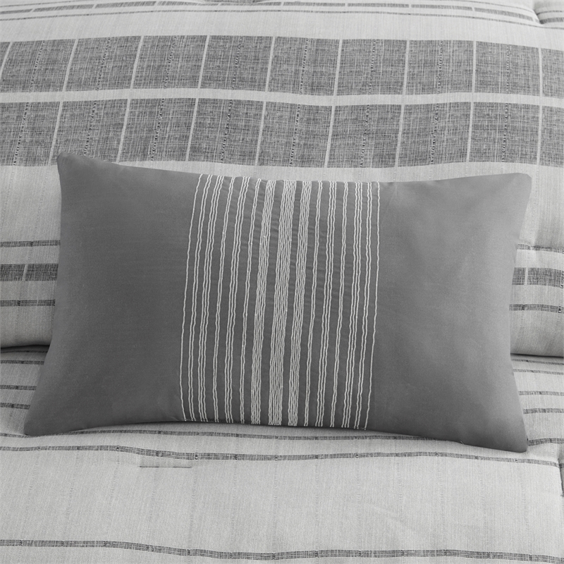 Olliix Madison Park Rhodes King/Cal King Comforter Set Cotton in Grey/Multi