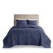 Olliix 510 Design Oakley King/Cal King Bedspread Set Polyester in Navy