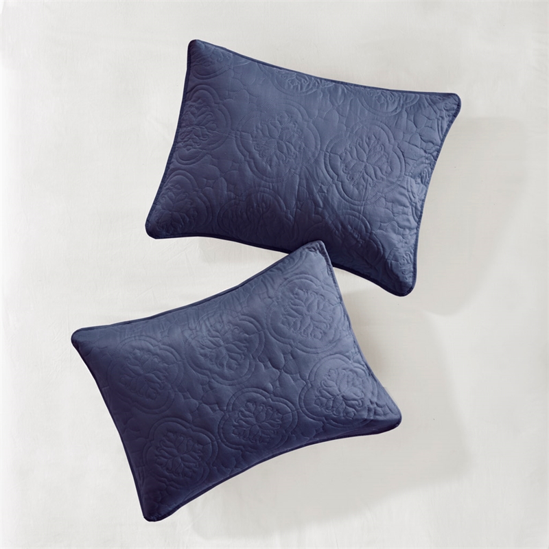 Olliix 510 Design Oakley Full/Queen Bedspread Set Polyester in Navy