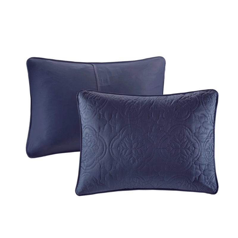 Olliix 510 Design Oakley Full/Queen Bedspread Set Polyester in Navy