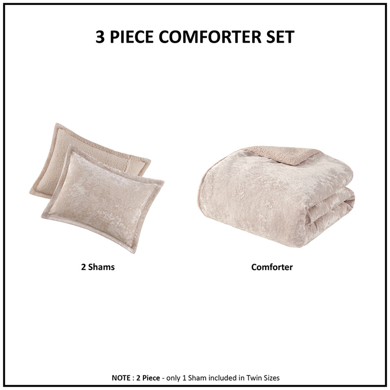 Olliix Intelligent Design Mira King/Cal King Comforter Mini Set in Blush