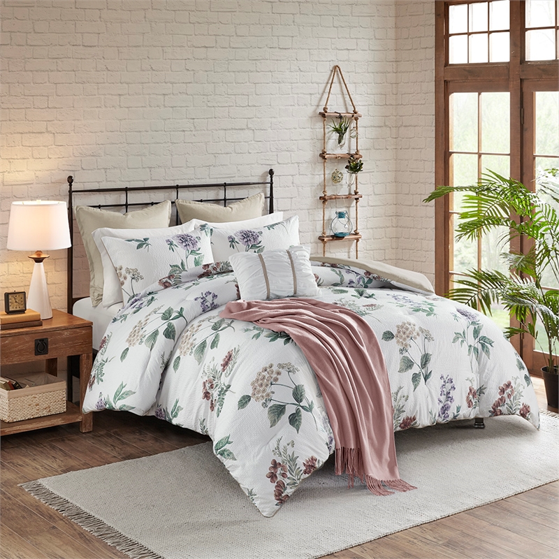 Olliix Madison Park Zennia Full/Queen Comforter Set Polyester in Taupe/Blush