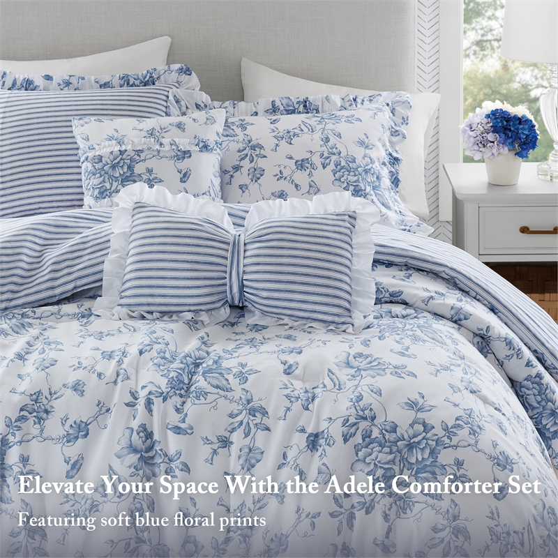 Olliix Madison Park Essentials Adele Full/Queen Comforter Set Polyester in Blue