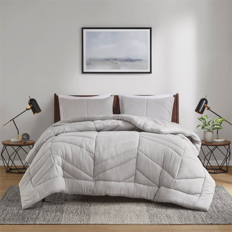Olliix Intelligent Design Remy Full/Queen Comforter Mini Set Polyester in Gray