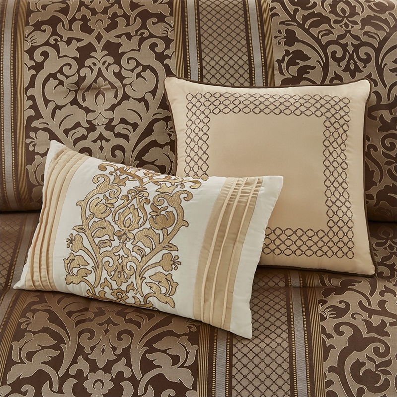 Olliix Madison Park Bella King/Cal King Comforter Set Polyester in Brown