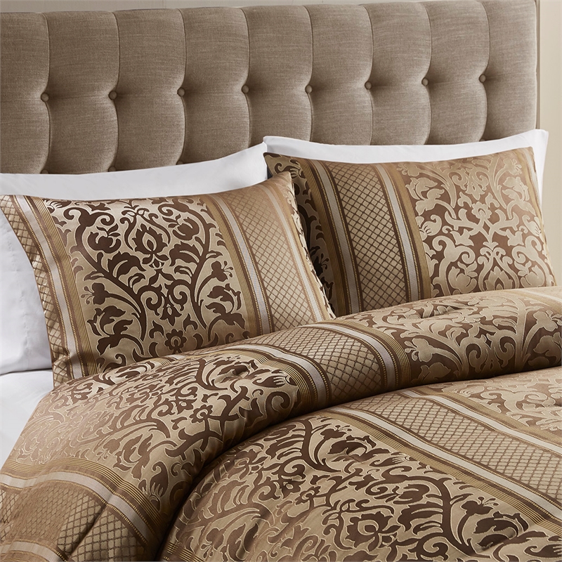 Olliix Madison Park Bella King/Cal King Comforter Set Polyester in Brown