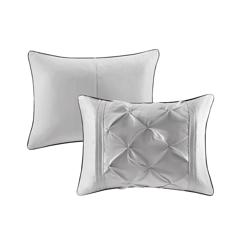 Olliix Madison Park Laurel Cal King Comforter Set Polyester in Grey