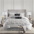 Olliix Madison Park Laurel Cal King Comforter Set Polyester in Grey