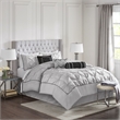 Olliix Madison Park Laurel Cal King Comforter Set Polyester in Grey