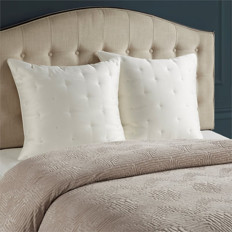 Olliix Madison Park Signature Pescal Full/Queen Comforter Set Polyester in Beige