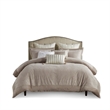Olliix Madison Park Signature Pescal Full/Queen Comforter Set Polyester in Beige
