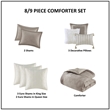 Olliix Madison Park Signature Pescal Full/Queen Comforter Set Polyester in Beige