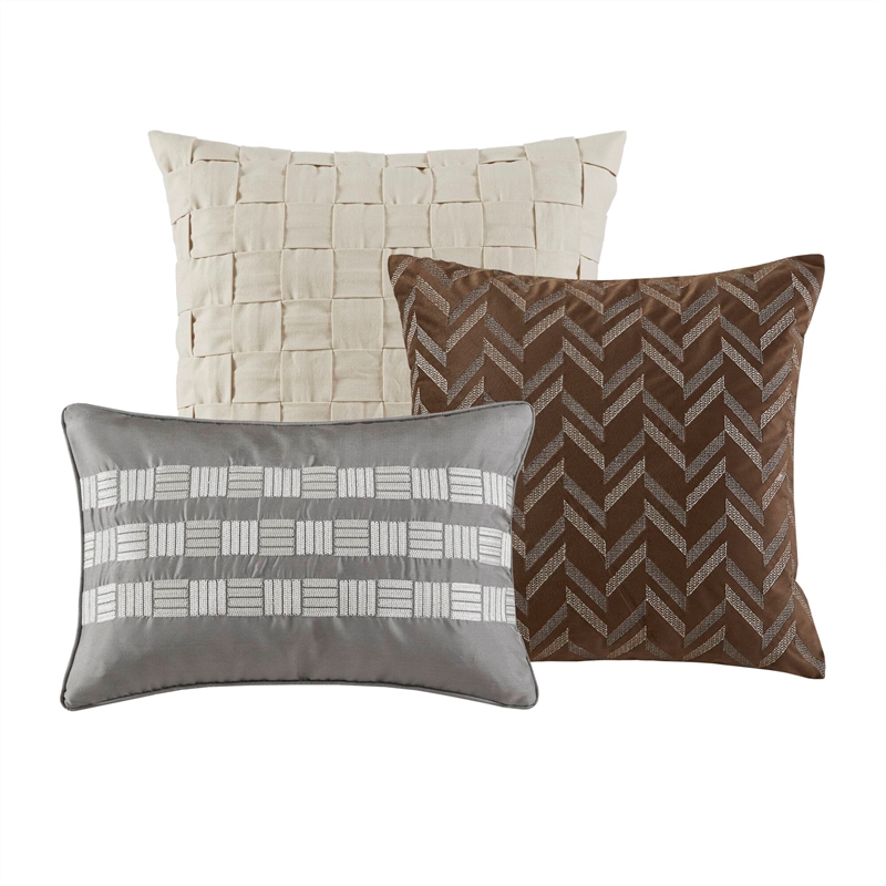 Olliix Madison Park Signature Prescott Queen Comforter Set Cotton in Taupe