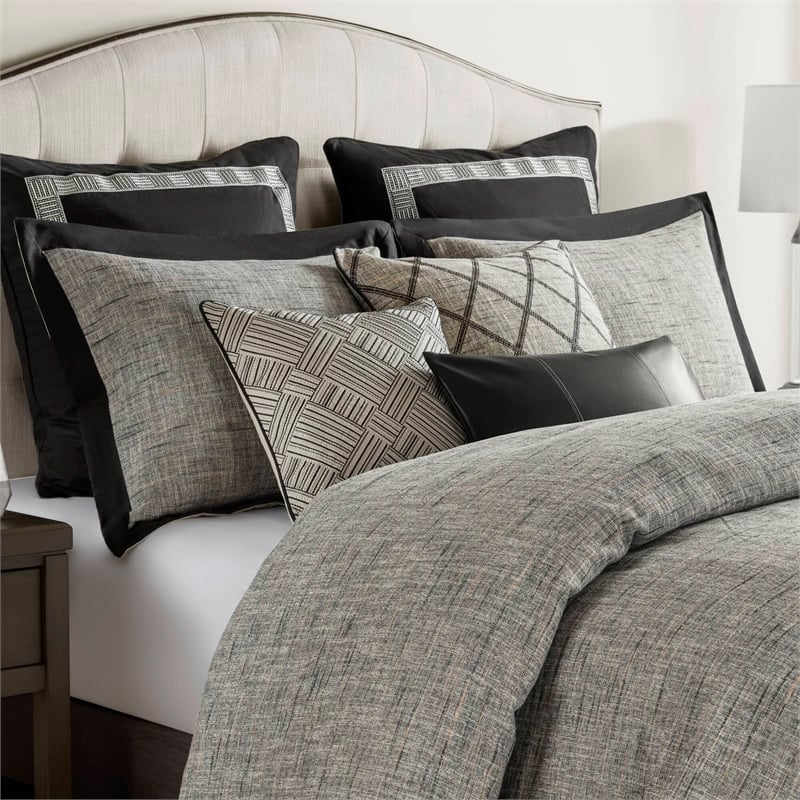 Olliix Madison Park Signature Reed Queen Comforter Set Cotton in Gray