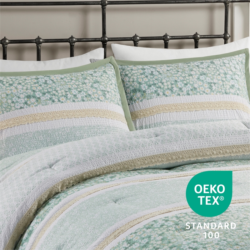 Olliix Madison Park Caralie Full/Queen Comforter Set Polyester in Green