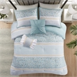 Olliix Madison Park Caralie Full/Queen Comforter Set Polyester in Aqua
