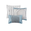 Olliix Madison Park Lori Full/Queen Comforter Set Polyester in Teal/Silver