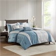 Olliix Madison Park Lori Full/Queen Comforter Set Polyester in Teal/Silver