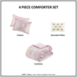 Olliix Intelligent Design Rosalie Full/Queen Comforter Set in Pink Multi/Gold