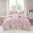 Olliix Intelligent Design Rosalie Full/Queen Comforter Set in Pink Multi/Gold