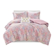 Olliix Intelligent Design Rosalie Twin/Twin XL Comforter Set in Pink Multi/Gold