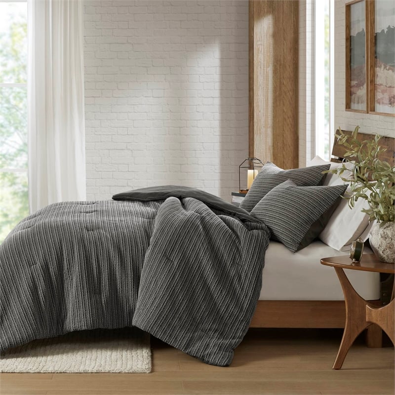 Olliix Woolrich Lyon Full/Queen Comforter Mini Set Cotton in Charcoal