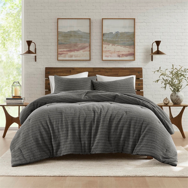 Olliix Woolrich Lyon Full/Queen Comforter Mini Set Cotton in Charcoal
