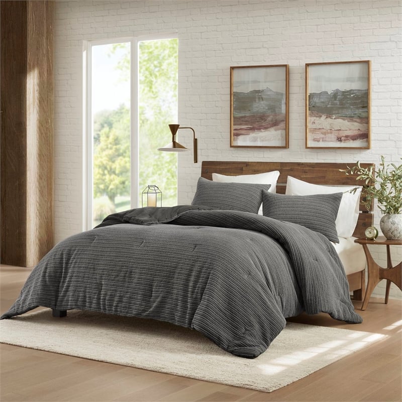 Olliix Woolrich Lyon Full/Queen Comforter Mini Set Cotton in Charcoal