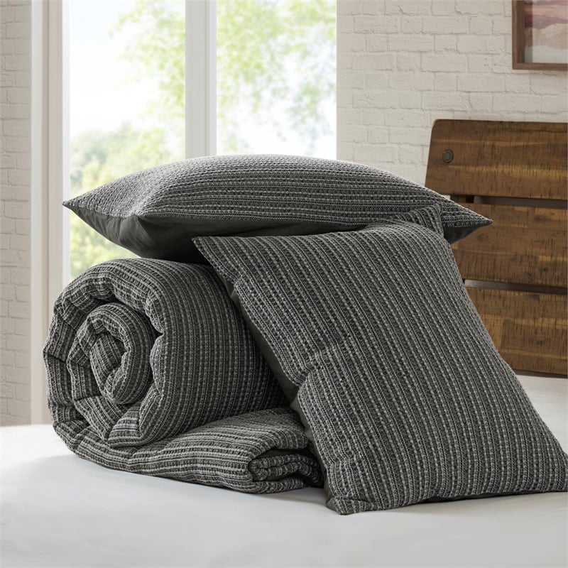 Olliix Woolrich Lyon King/Cal King Comforter Mini Set Cotton in Charcoal