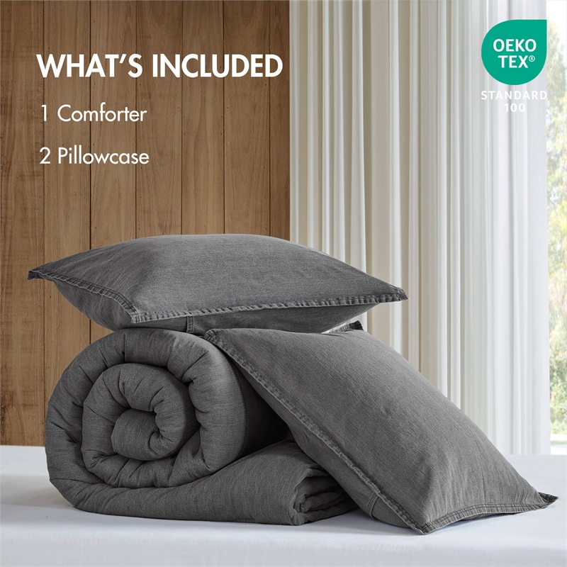 Olliix Woolrich Mckenzie King/Cal King Comforter Mini Set Cotton in Grey